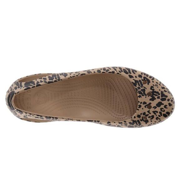 Crocs Women's Kadee Animal Print  Slip-On Casual Ballet Flat Shoe Size W5 - Picture 4 of 16